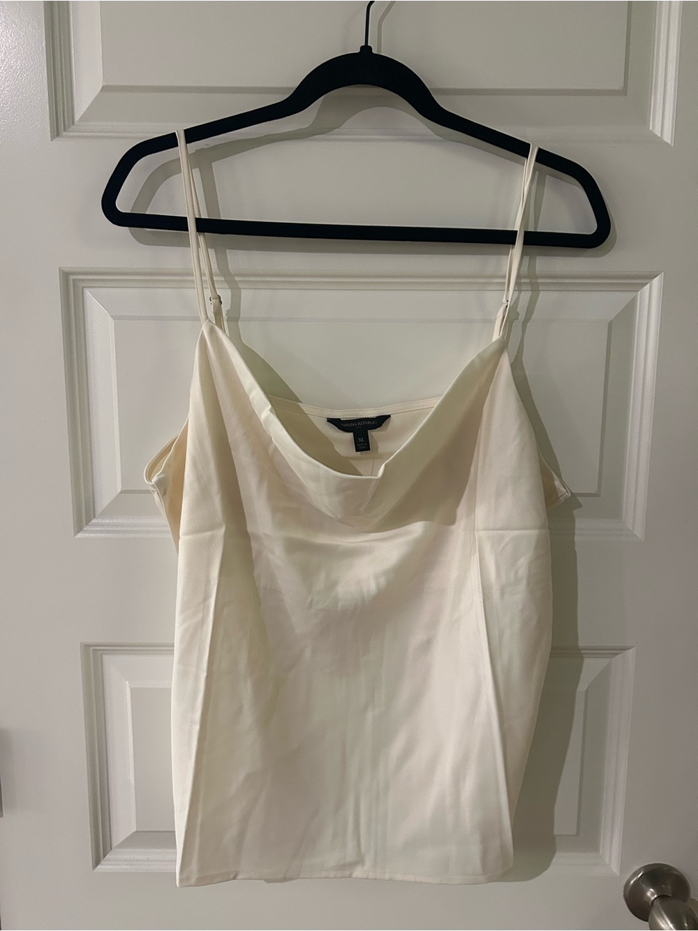 Banana Republic Ivory Cowl Neck Silk-Blend Cami